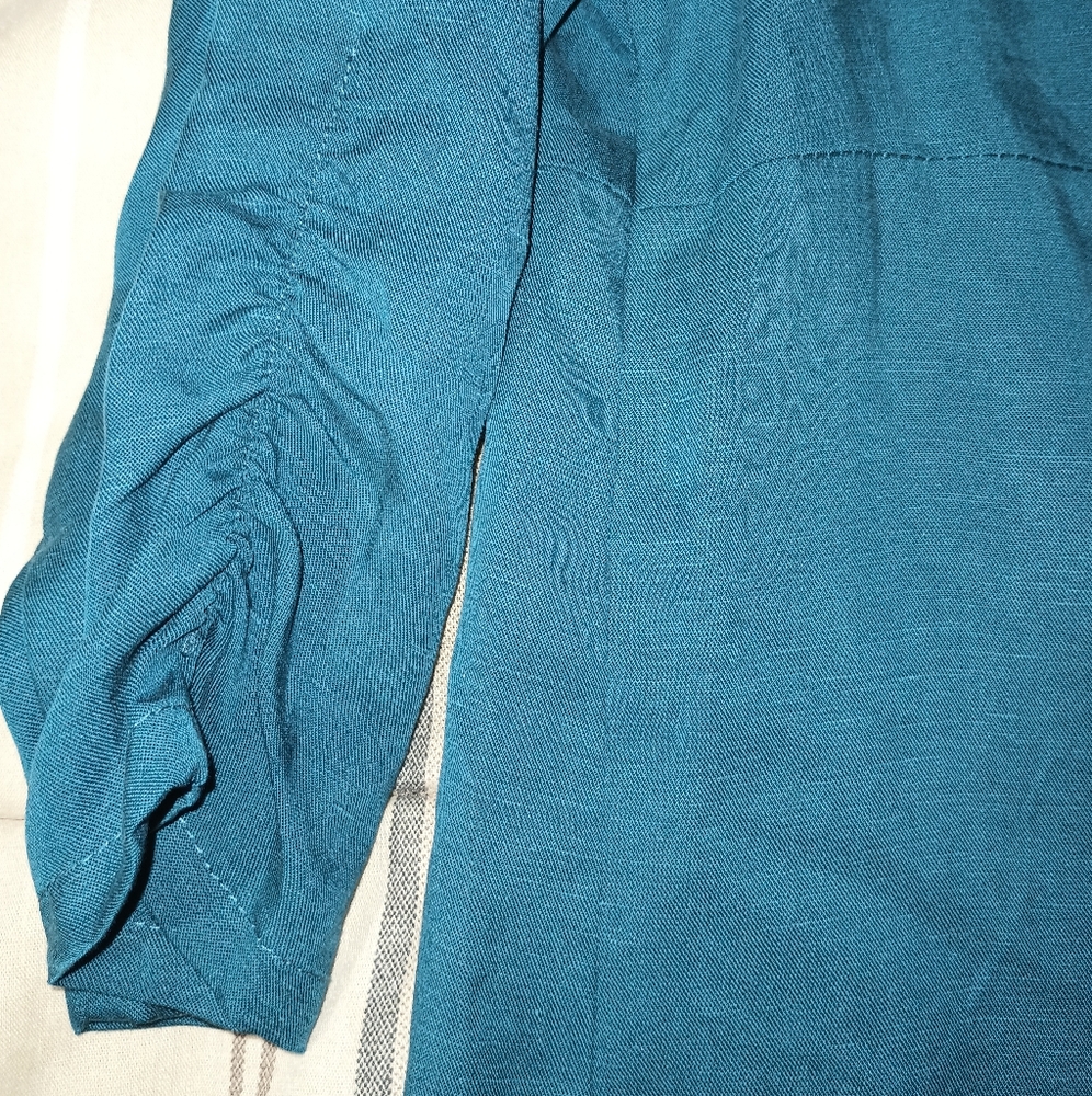 Torrid Studio Linen‎ Legion Blue Blazer 00 M/L 10 - Picture 4 of 13